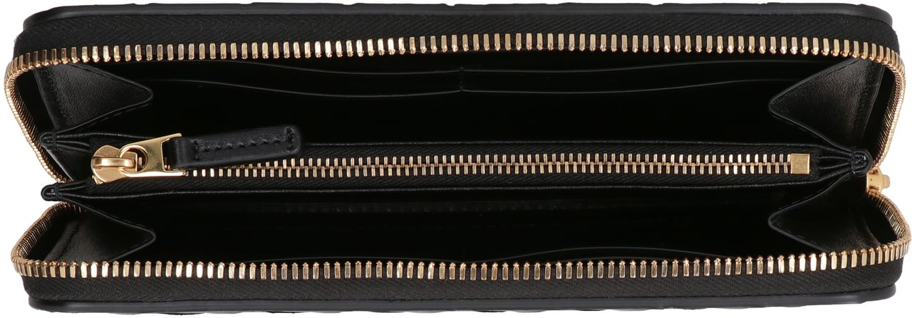 Bottega Veneta Leather zip-around wallet Zwart