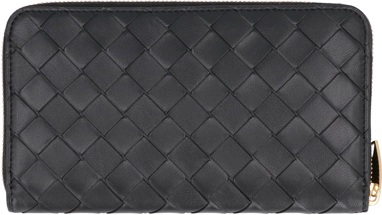 Bottega Veneta Leather zip-around wallet Zwart
