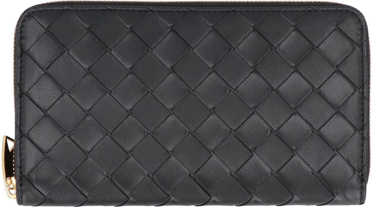 Bottega Veneta Leather zip-around wallet Zwart