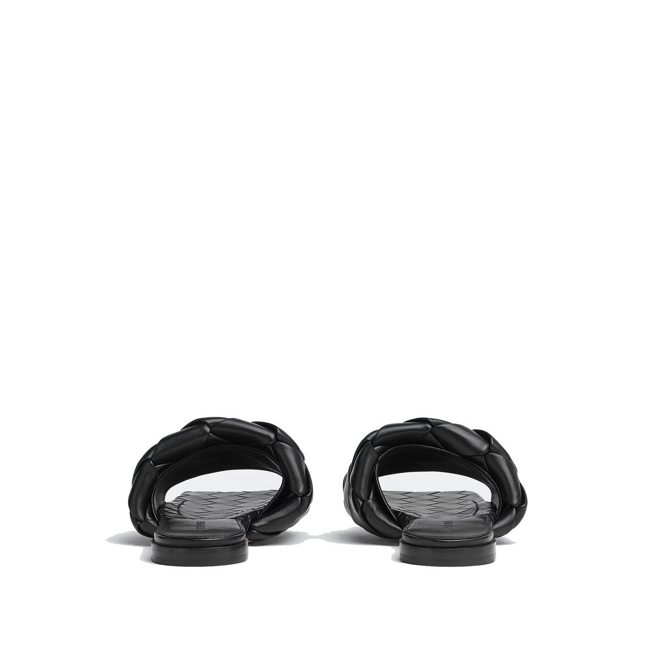 Bottega Veneta BOTTEGA VENETA Intrecciato leather flat sandals Zwart
