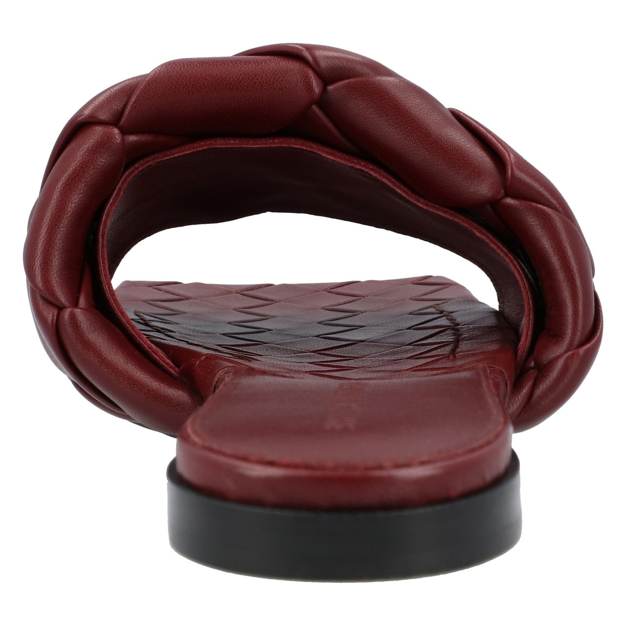 Bottega Veneta Lido Flat Sandal Red Zwart
