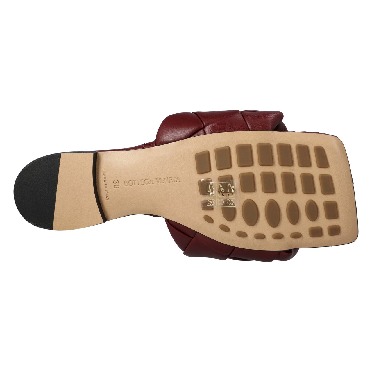 Bottega Veneta Lido Flat Sandal Red Zwart