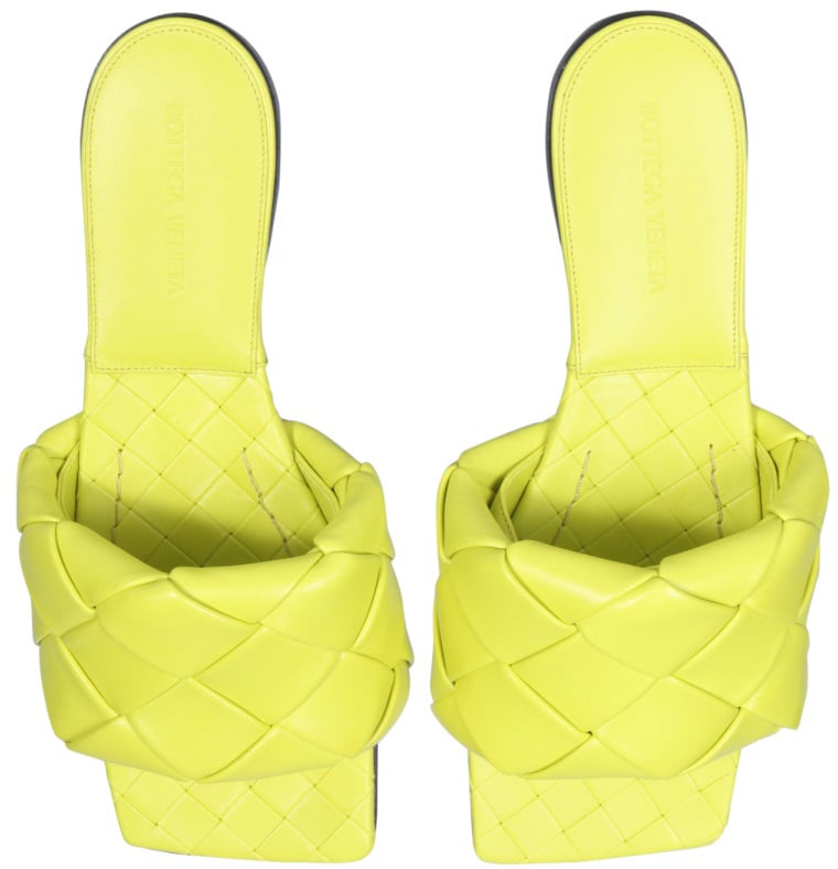 Bottega Veneta Lido Flat Sandal Yellow Groen