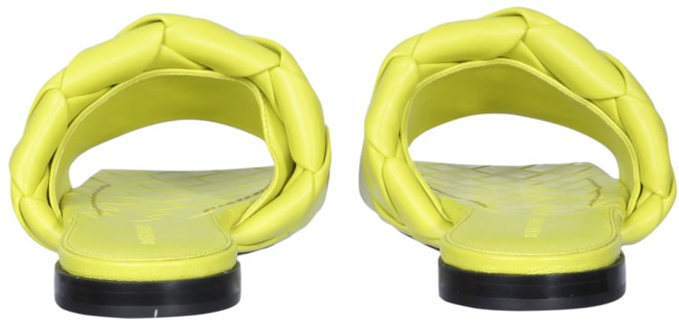 Bottega Veneta Lido Flat Sandal Yellow Groen