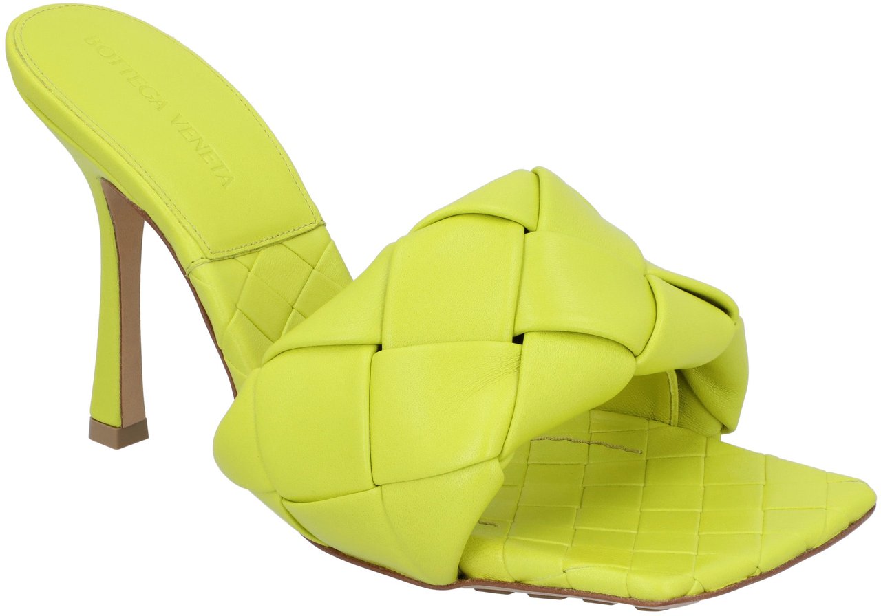 Bottega Veneta Lido Intrecciato Mule Sandals Groen