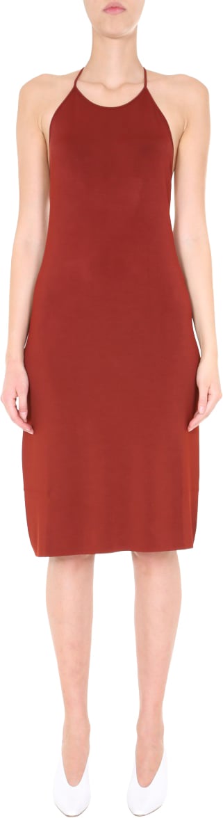 Bottega Veneta Fluid Viscose Dress with Knotted Straps Rood