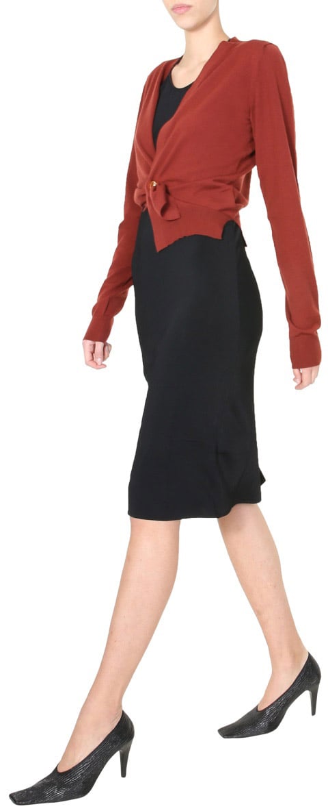 Bottega Veneta V-Neck Button-Front Cardigan with Cashmere Blend Rood