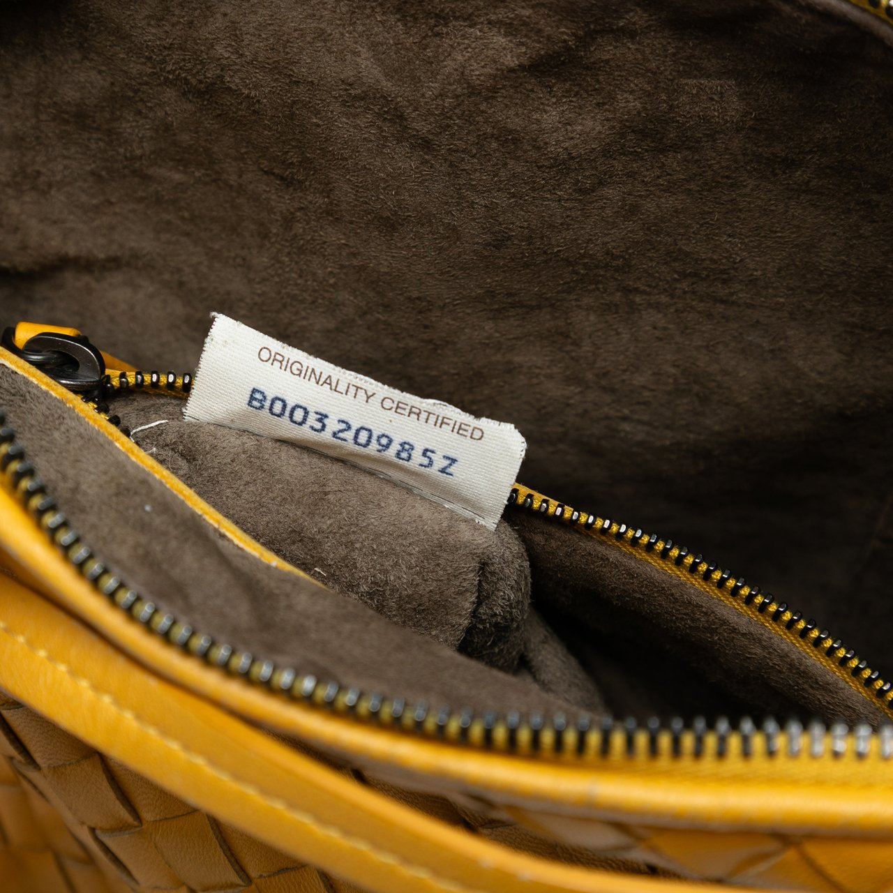 Bottega Veneta Nappa Intrecciato Nodini Crossbody Geel