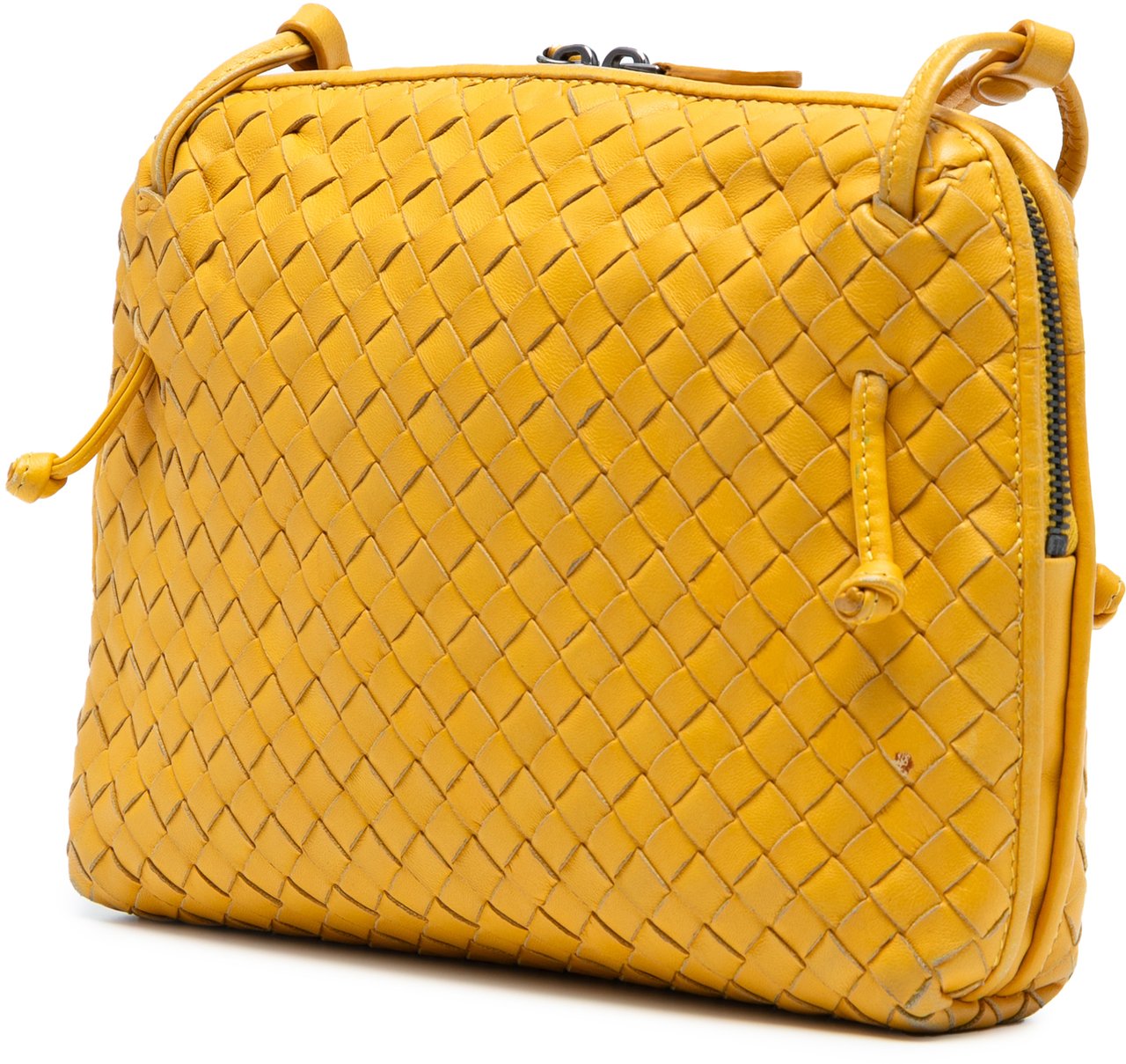 Bottega Veneta Nappa Intrecciato Nodini Crossbody Geel