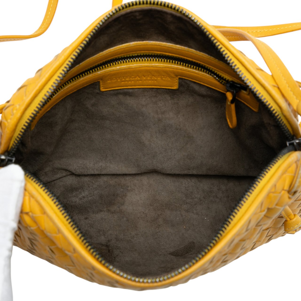 Bottega Veneta Nappa Intrecciato Nodini Crossbody Geel