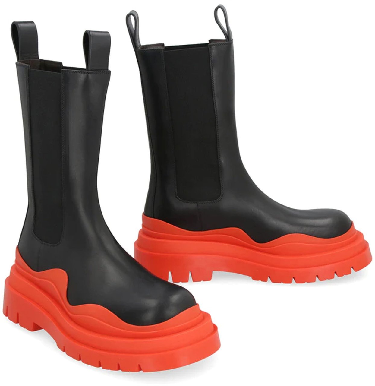Bottega Veneta Leather Tire Boots Zwart