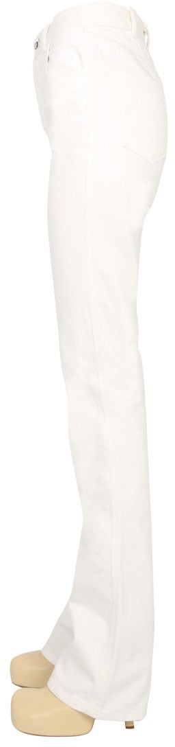 Bottega Veneta Flared Jeans with Oval Button Closure and Belt Wit