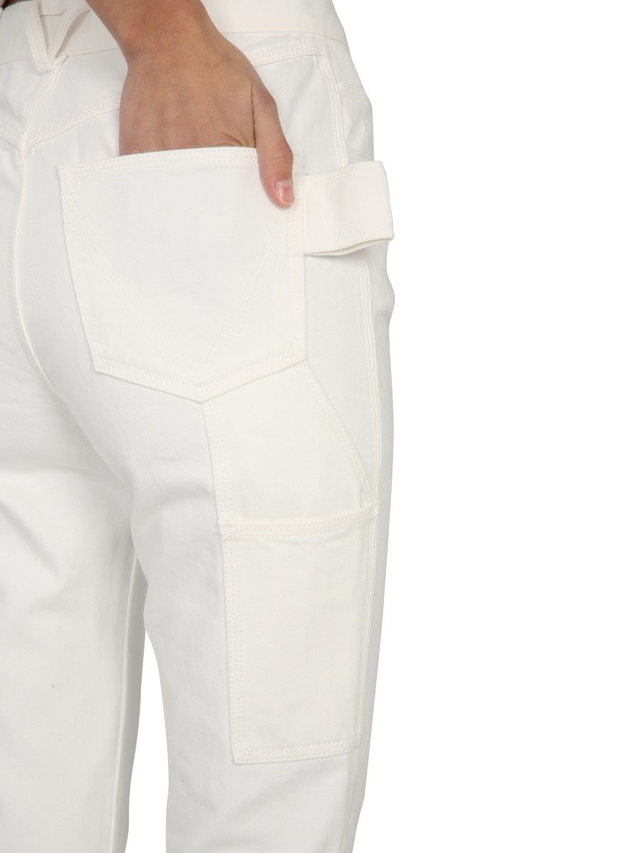 Bottega Veneta Flared Jeans with Oval Button Closure and Belt Wit