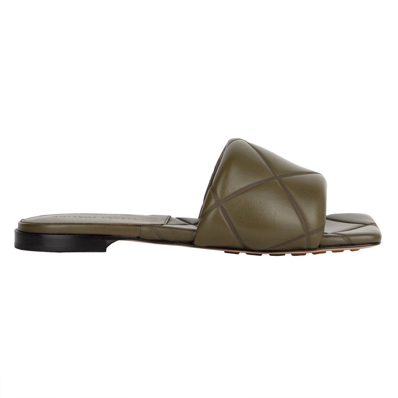 Bottega Veneta Rubber Lido Slide Green Grijs