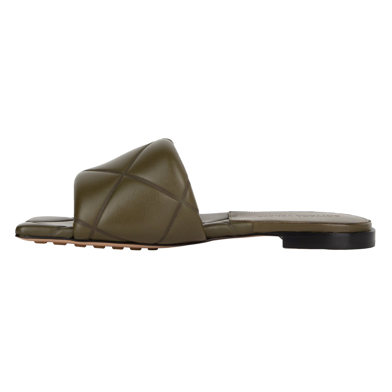 Bottega Veneta Rubber Lido Slide Green Grijs