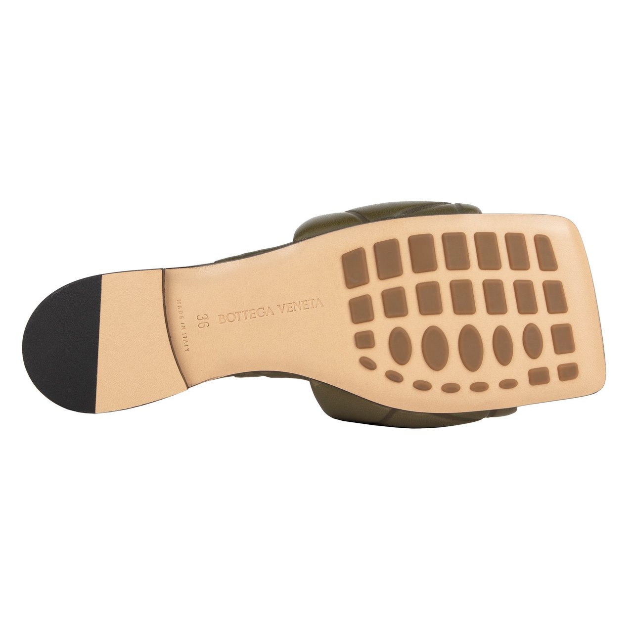 Bottega Veneta Rubber Lido Slide Green Grijs