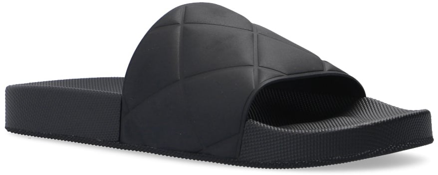 Bottega Veneta Quilted Slider Sandals Zwart