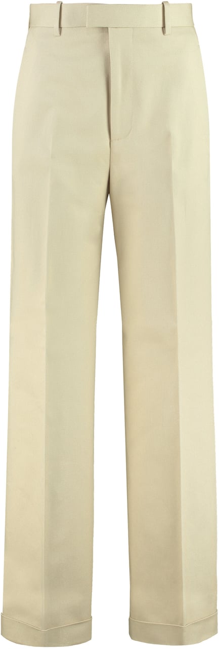 Bottega Veneta High-rise cotton trousers Neutraal