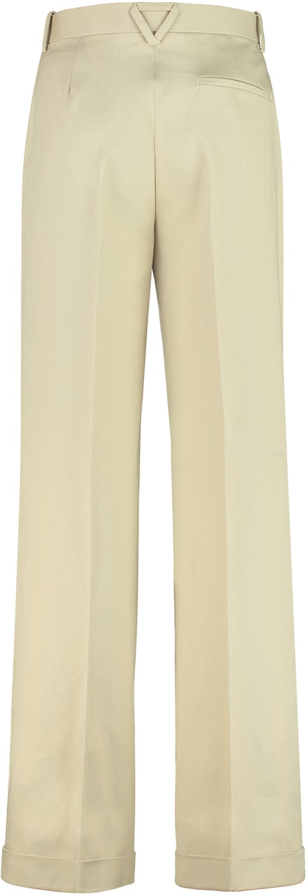 Bottega Veneta High-rise cotton trousers Neutraal