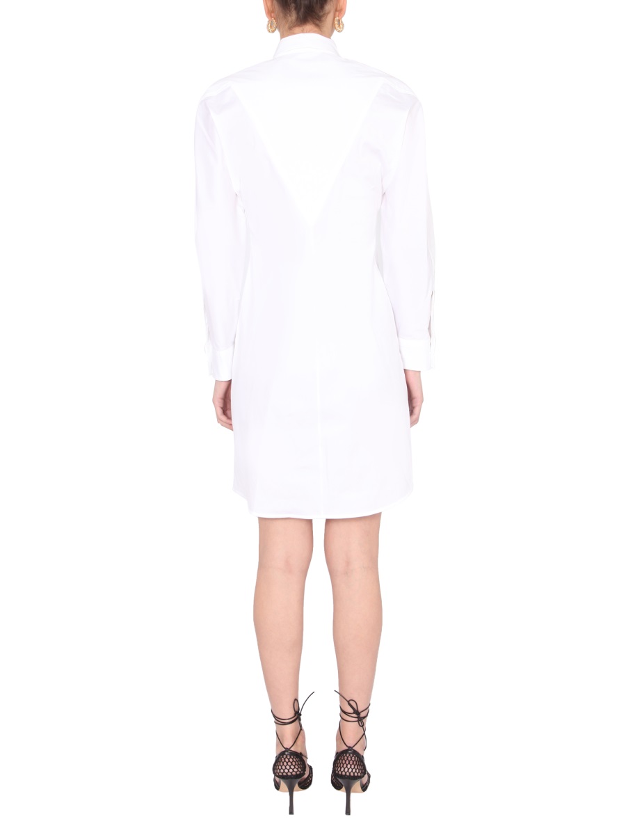 Bottega Veneta Relaxed Front Button Chemisier Dress with Kimono Sleeves Wit