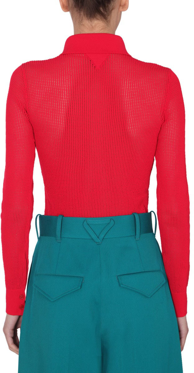 Bottega Veneta Mesh Knit Cardigan with Fitted Silhouette Neutraal