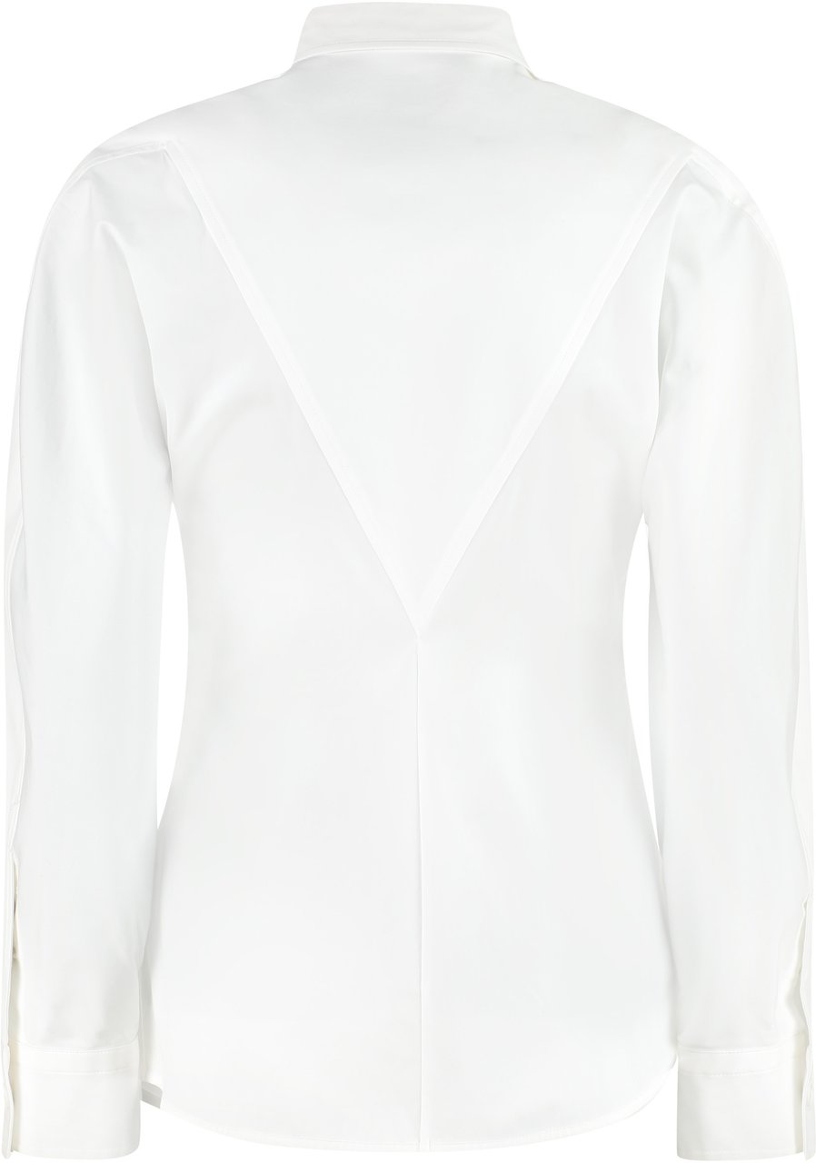 Bottega Veneta Classic Italian collar cotton shirt Wit