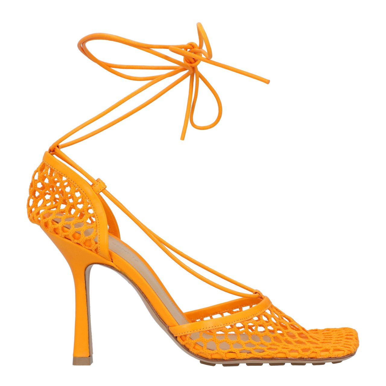Bottega Veneta Stretch Lace-Up Sandal Orange Oranje