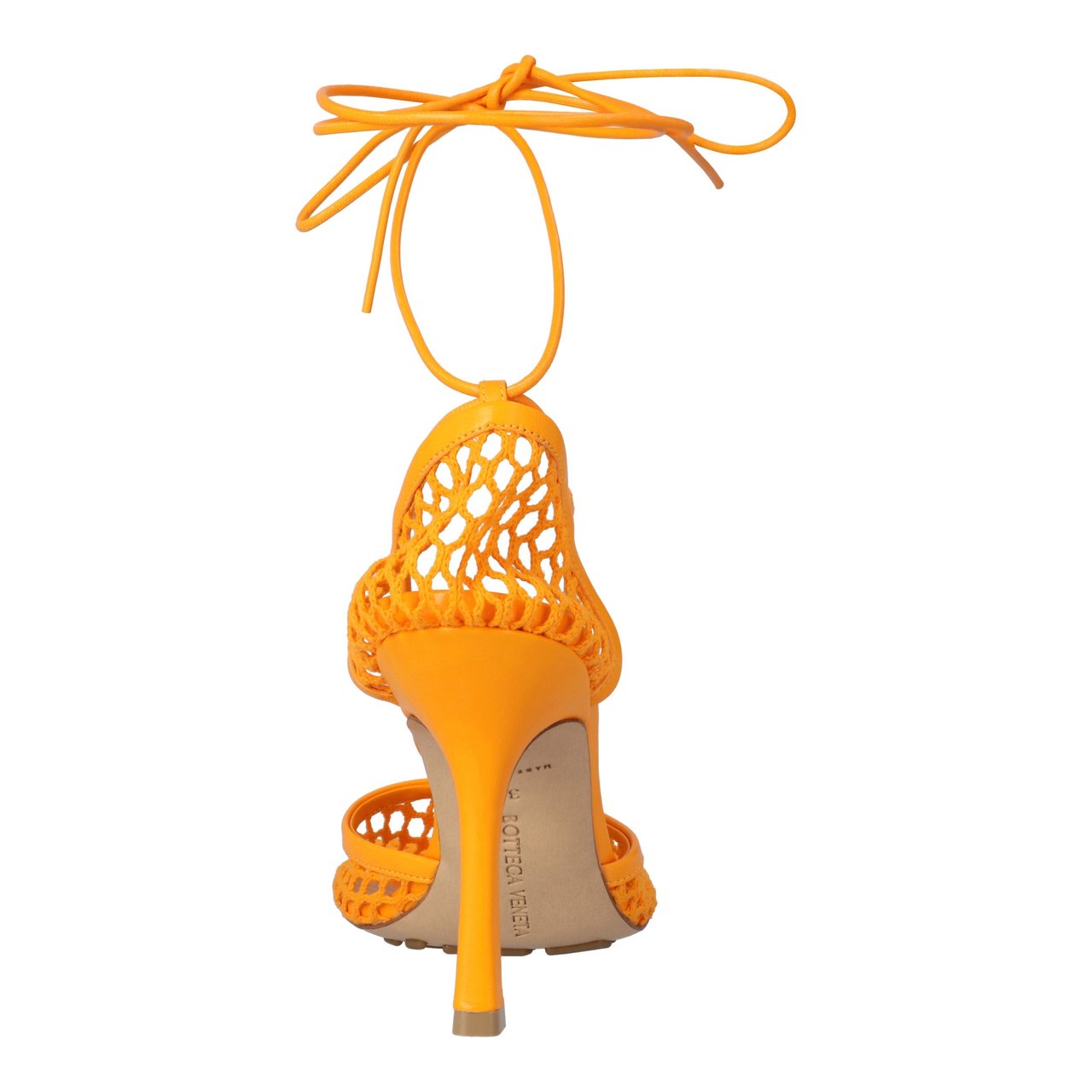 Bottega Veneta Stretch Lace-Up Sandal Orange Oranje