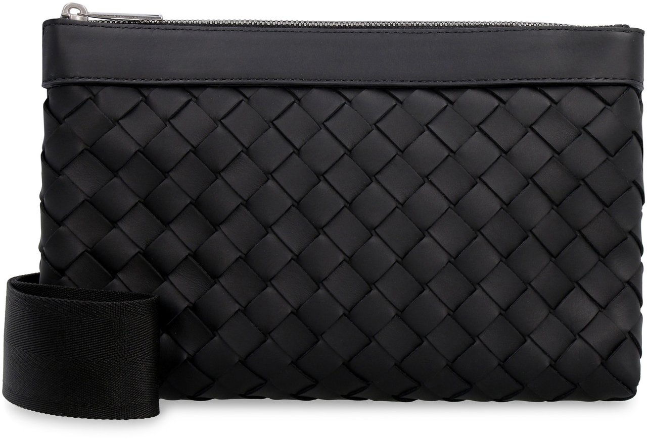 Bottega Veneta Intrecciato Hydrology messenger bag Zwart