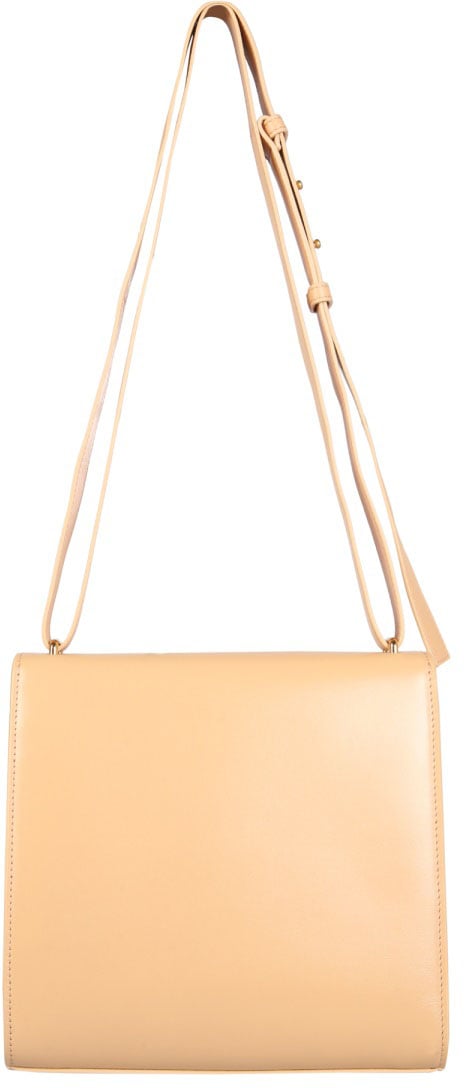 Bottega Veneta Sleek Leather Clip Bag with Removable Strap Bruin