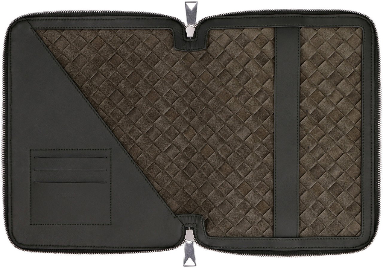 Bottega Veneta Intrecciato Hydrology document case pouch Groen