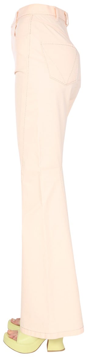 Bottega Veneta High-Waisted Flared Jeans with Front Button Closure Neutraal