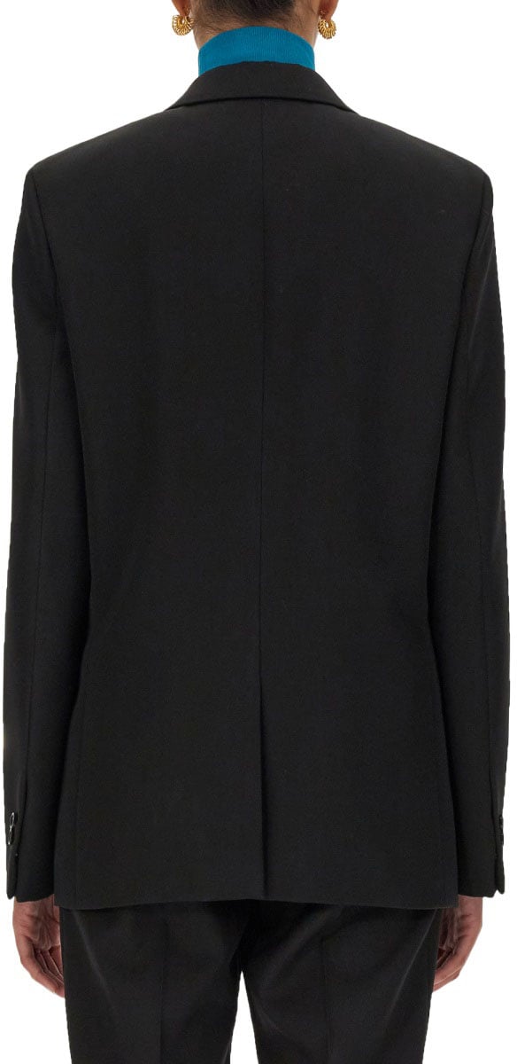 Bottega Veneta Reversible Single-Breasted Wool Jacket with Distinctive Closure Zwart