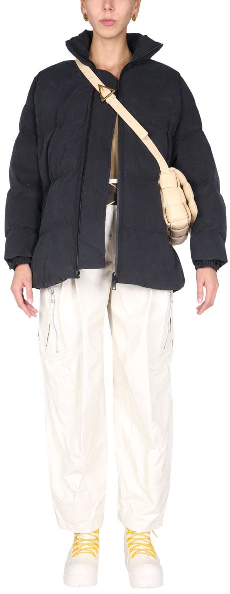 Bottega Veneta Hooded Down Jacket with Removable Hood Zwart