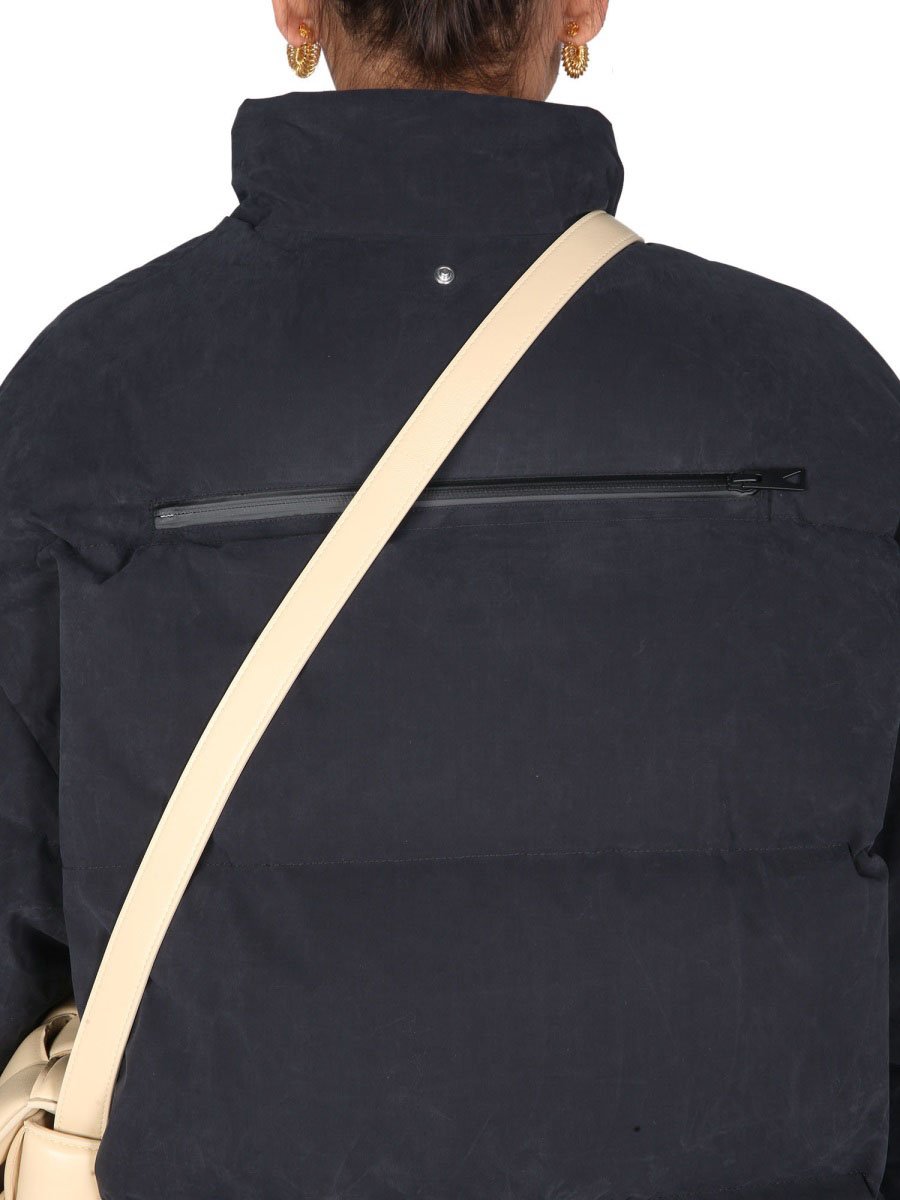 Bottega Veneta Hooded Down Jacket with Removable Hood Zwart