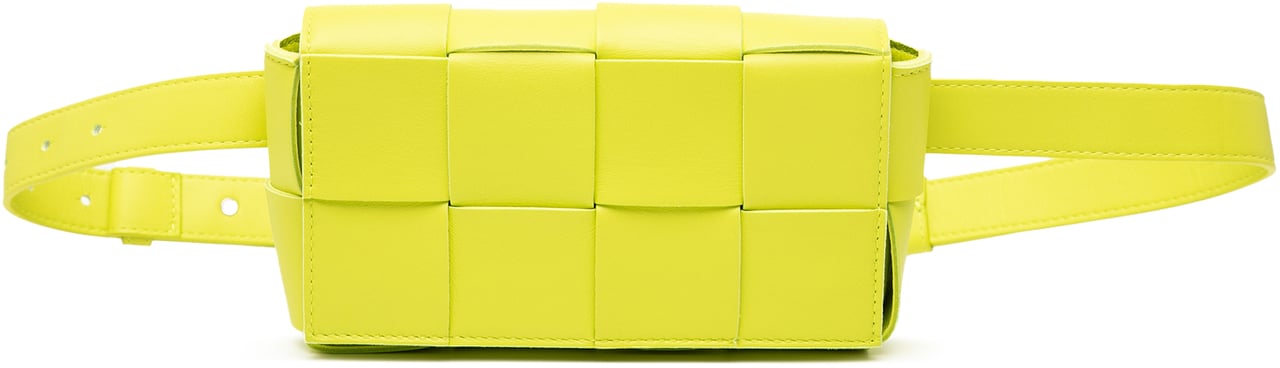 Bottega Veneta Mini Nappa Intrecciato Cassette Belt Bag Geel