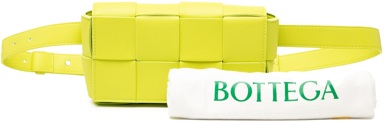 Bottega Veneta Mini Nappa Intrecciato Cassette Belt Bag Geel