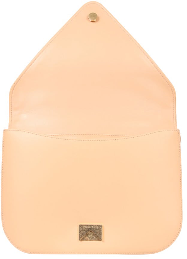 Bottega Veneta Structured Leather Shoulder Bag with Adjustable Strap Neutraal