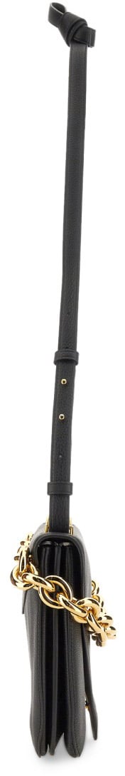 Bottega Veneta Structured Leather Shoulder Bag with Adjustable Strap Zwart