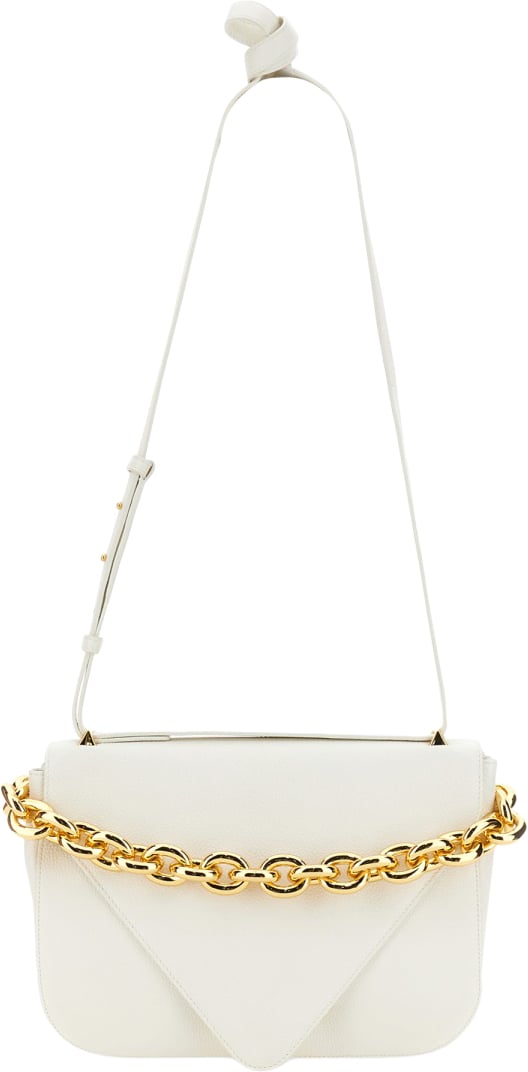 Bottega Veneta Compact Shoulder Bag with Adjustable Leather Strap Neutraal