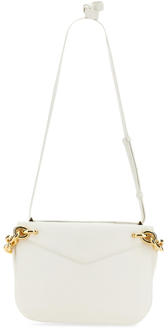 Bottega Veneta Compact Shoulder Bag with Adjustable Leather Strap Neutraal