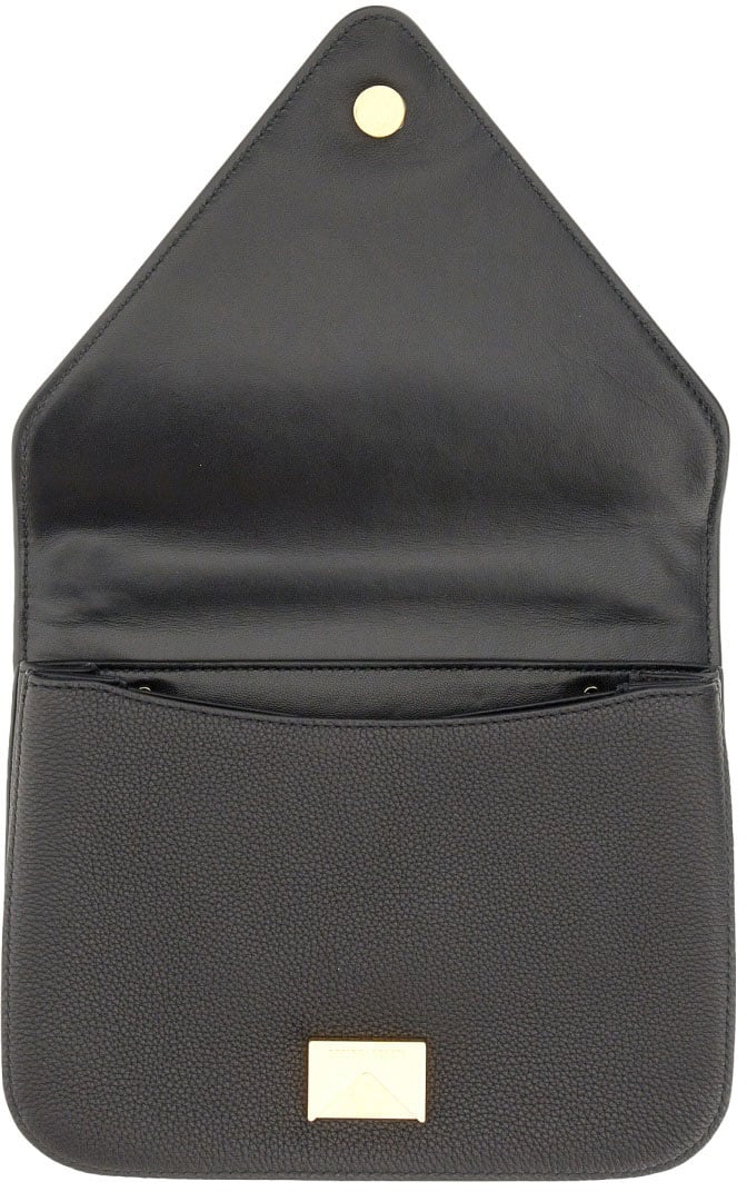 Bottega Veneta Suede Shoulder Bag with Extralarge Chain Handle Zwart
