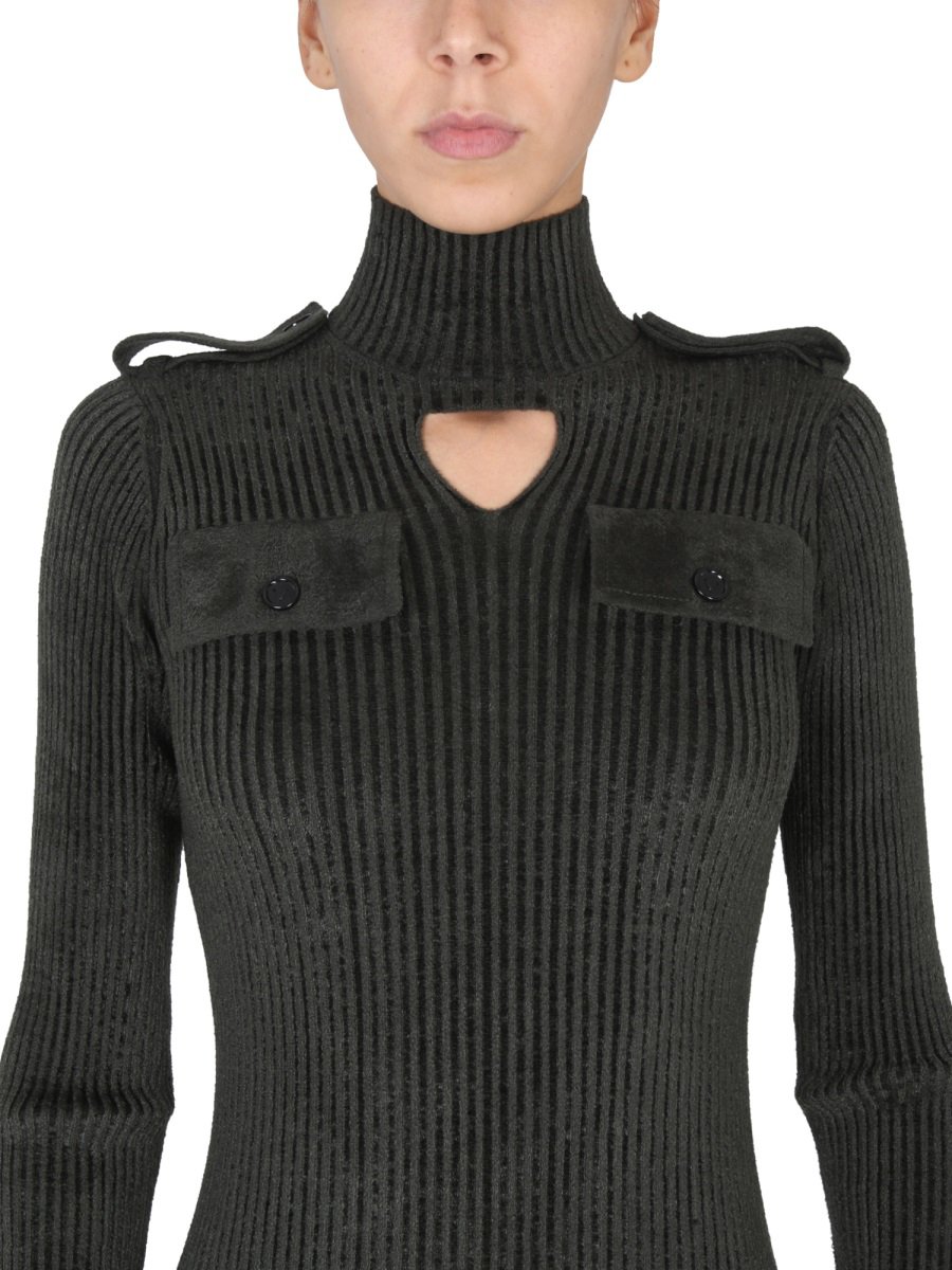Bottega Veneta Military-Inspired High Collar Bottega Veneta Top Zwart