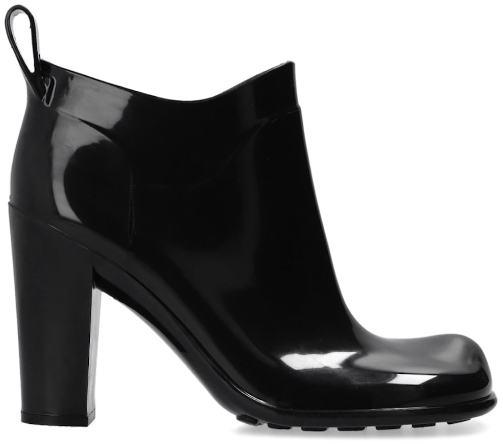 Bottega Veneta Shine Square Toe Ankle Boots Zwart