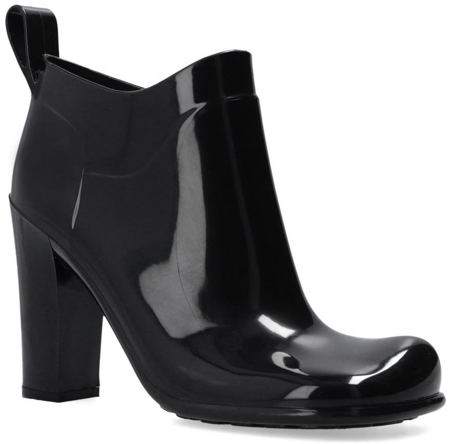 Bottega Veneta Shine Square Toe Ankle Boots Zwart