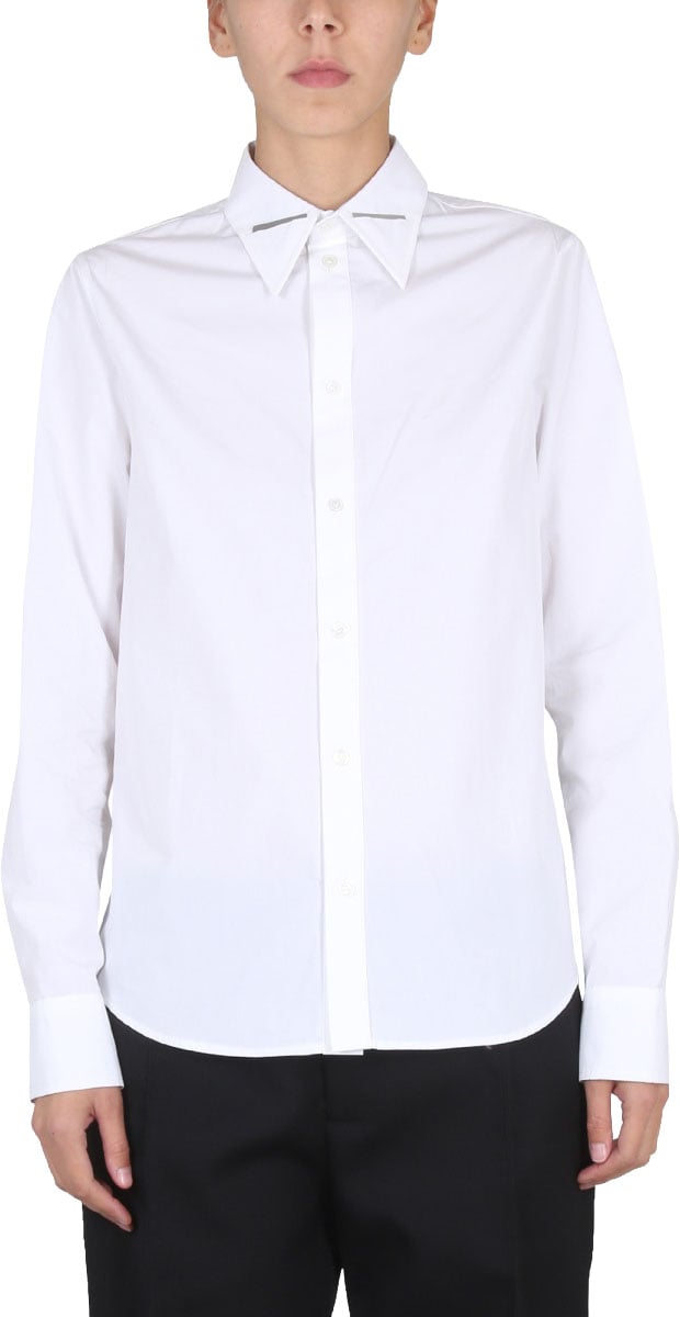Bottega Veneta Pointed Collar Tailored Shirt Zilver