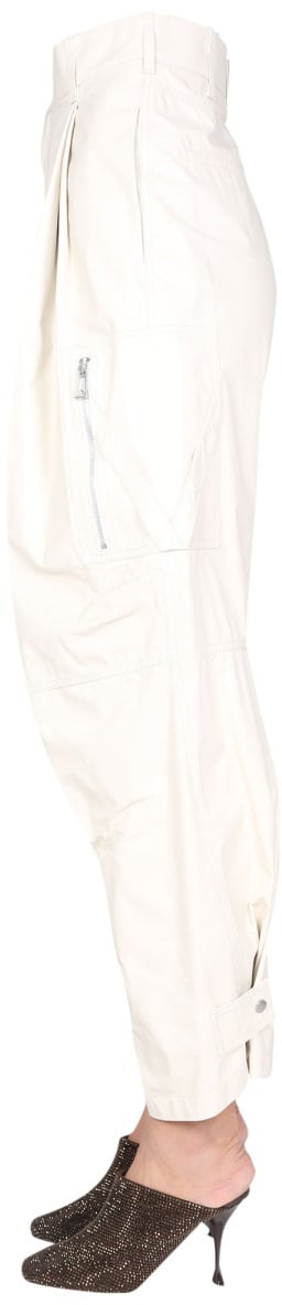 Bottega Veneta Leather Cargo Pants with Zip Closure Zwart