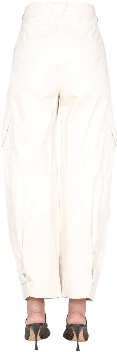 Bottega Veneta Leather Cargo Pants with Zip Closure Zwart