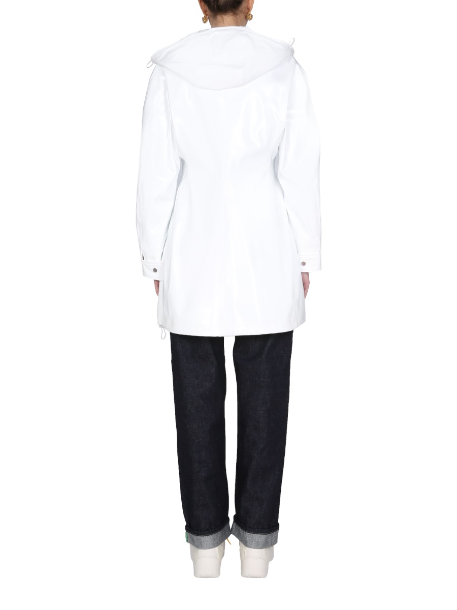 Bottega Veneta Hooded High Neck Parka with Front Zipper Closure Wit
