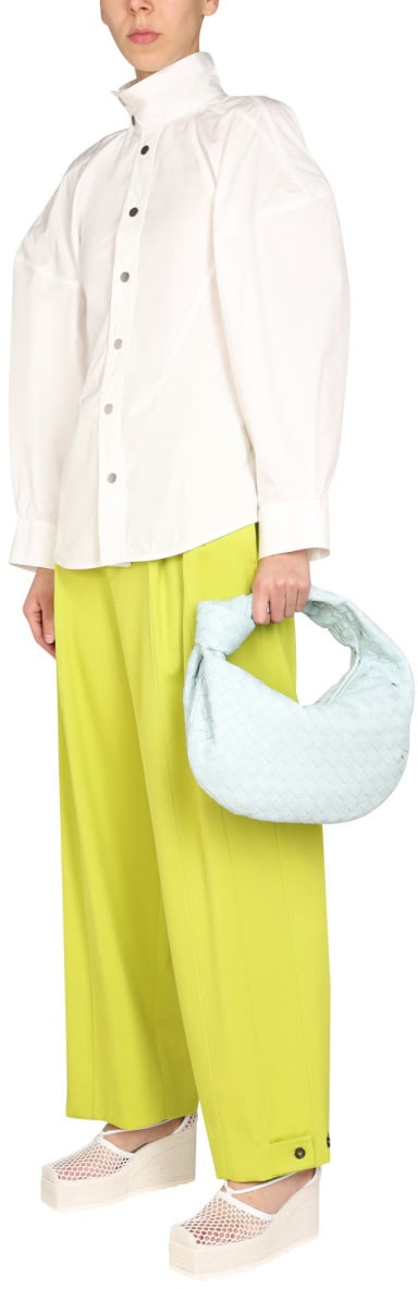Bottega Veneta High Neck Button Closure Relaxed Fit Shirt Wit